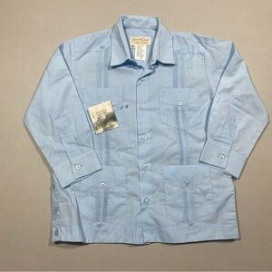 Boys size 6 Light Blue Florida shirt Ramon Puig Guayabera Cuban Shirt